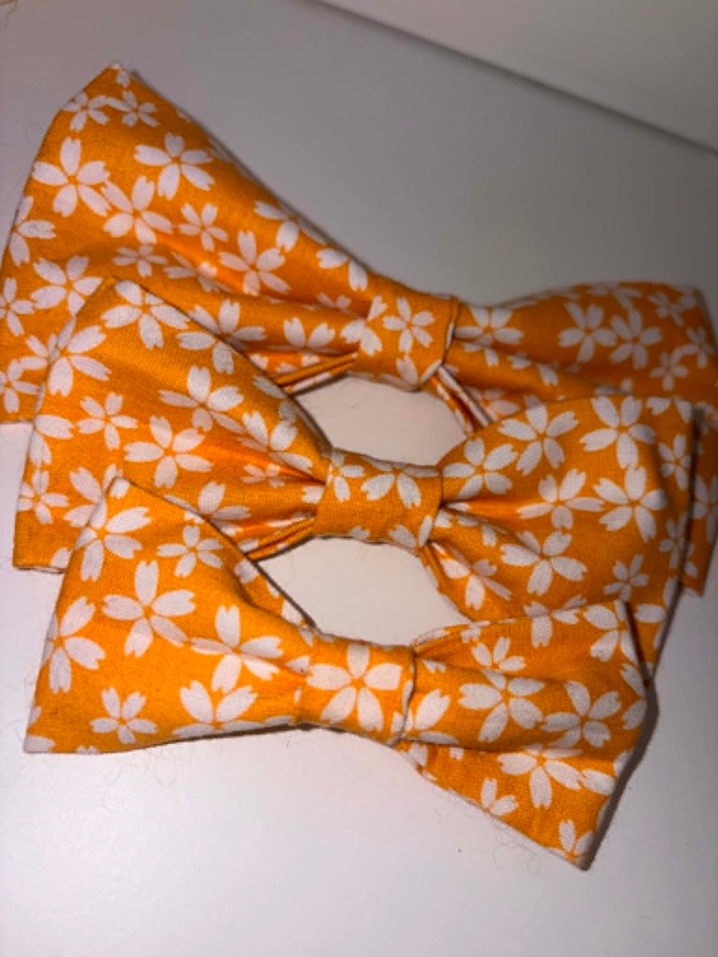 Yellow Floral Dog Bow