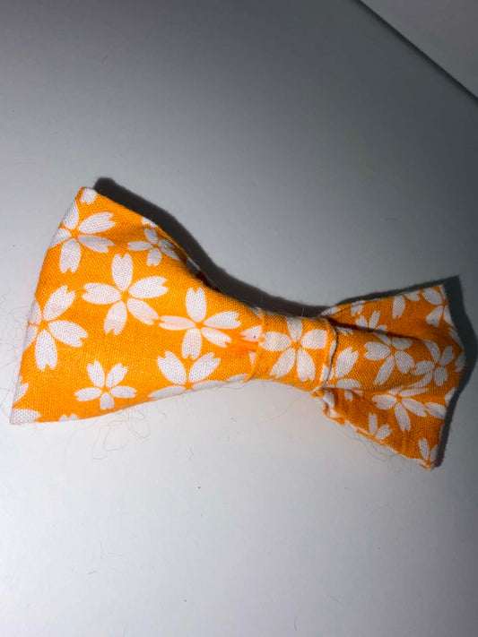 Yellow Floral Dog Bow