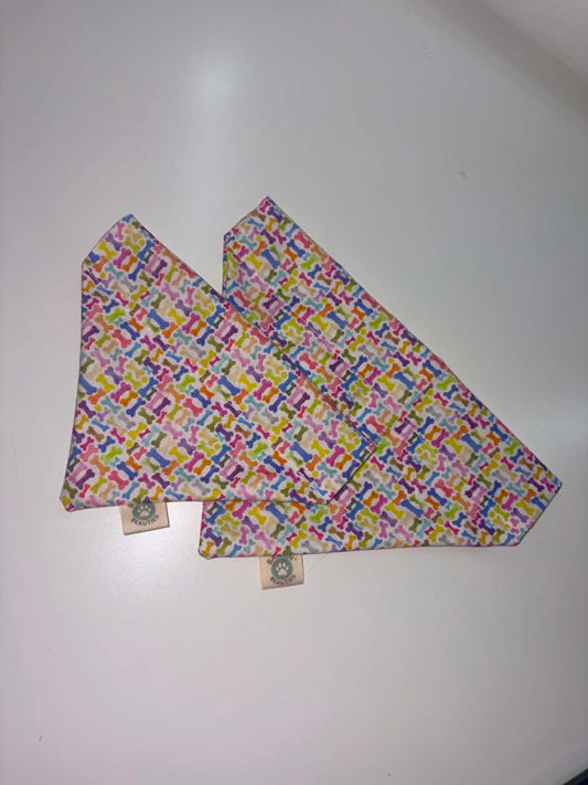 Dog Collar Bandana Multicoloured Bones