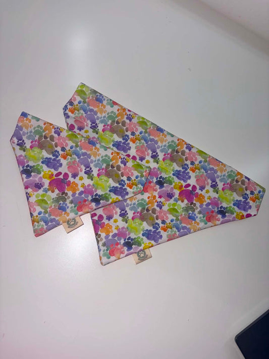 Dog Collar Bandana Multicoloured Paws